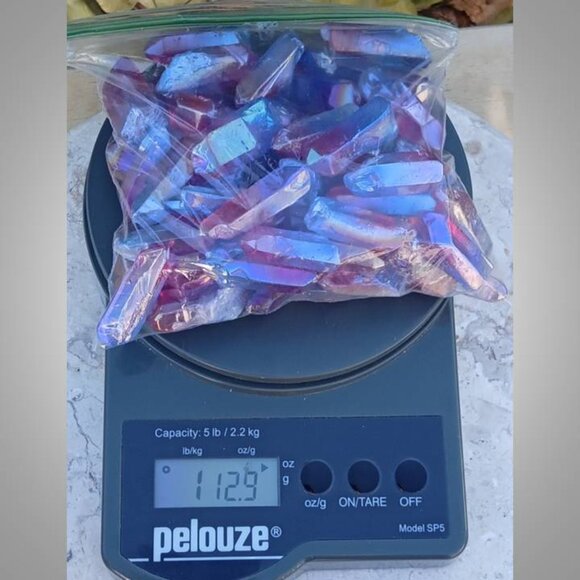 BUNDLE rose-cobalt AURA QUARTZ crystal stone rock PLATINUM cobalt - Picture 3 of 3